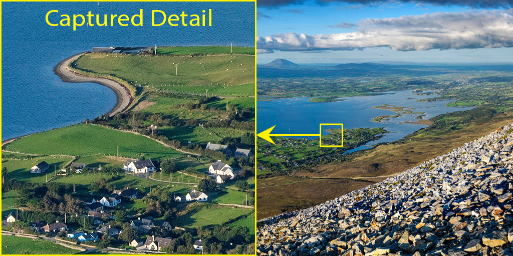 Croagh Patrick summit<br>looking north over Clew Bay