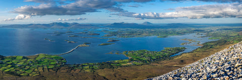 Croagh Patrick summit<br>looking north over Clew Bay