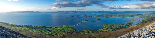 Croagh Patrick summit<br>looking north over Clew Bay