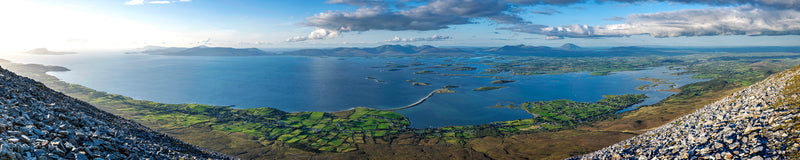 Croagh Patrick summit<br>looking north over Clew Bay
