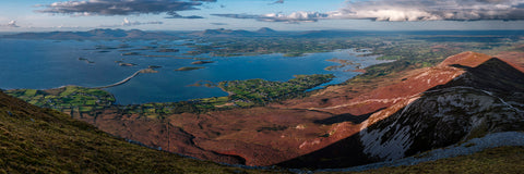 Croagh Patrick summit<br>looking northeast over Clew Bay