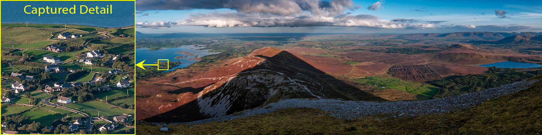Croagh Patrick summit<br>looking east
