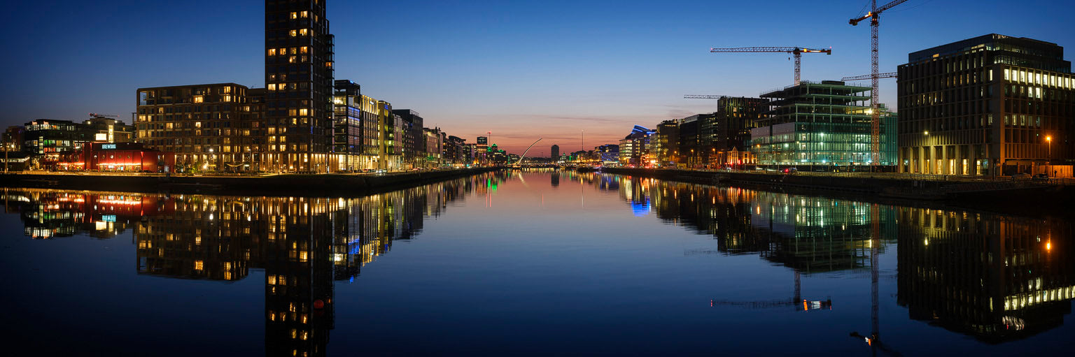 Dublin City Lights<br>looking west up the River Liffey