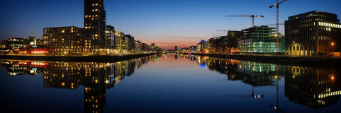 Dublin City Lights<br>looking west up the River Liffey