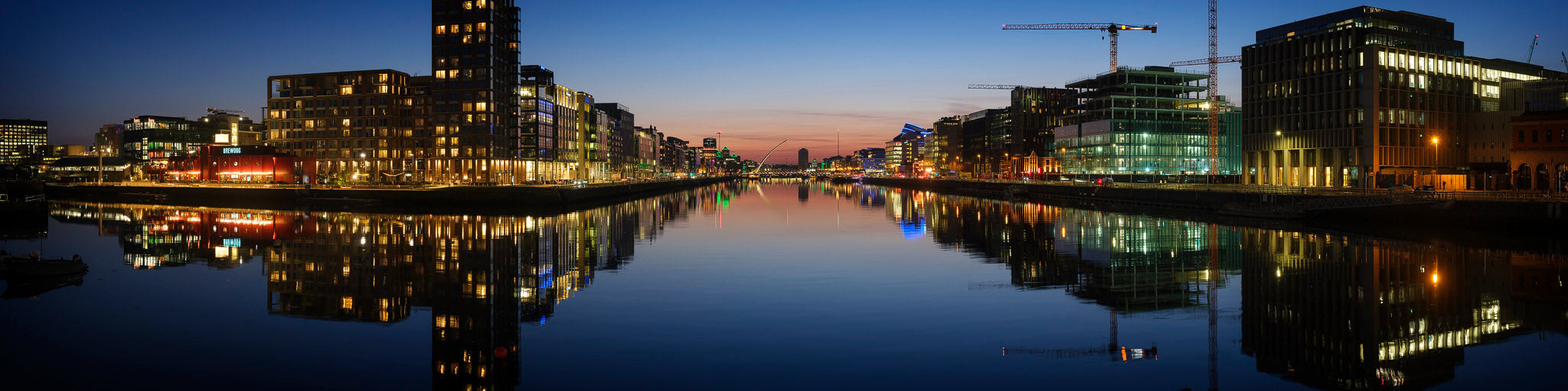 Dublin City Lights<br>looking west up the River Liffey