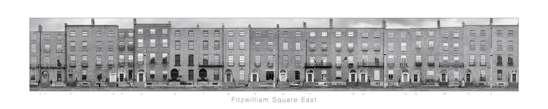 Fitzwilliam Square East - B&W<br>with title and house numbers