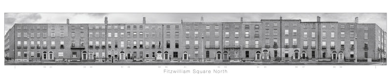 Fitzwilliam Square North - B&W<br>with title and house numbers