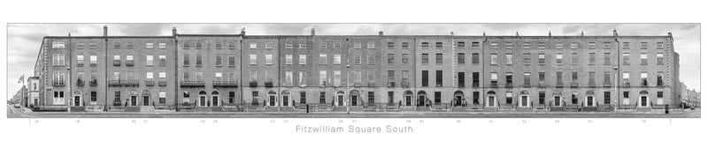 Fitzwilliam Square South - B&W<br>with title and house numbers