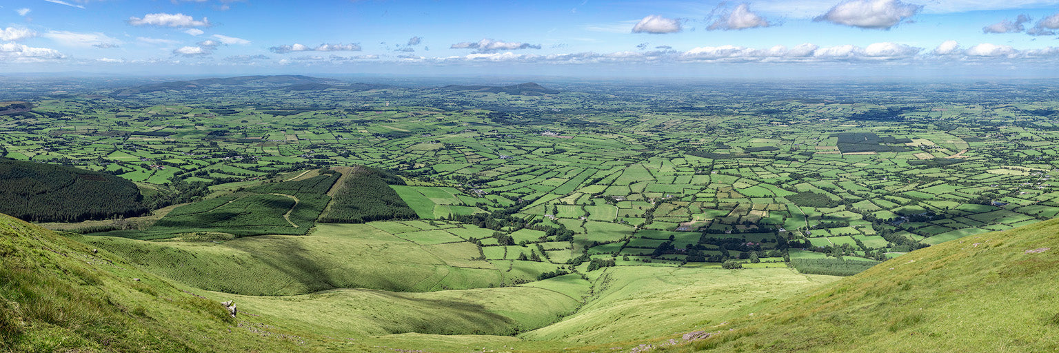 View over Limerick and Tipperary from high in the Galtees